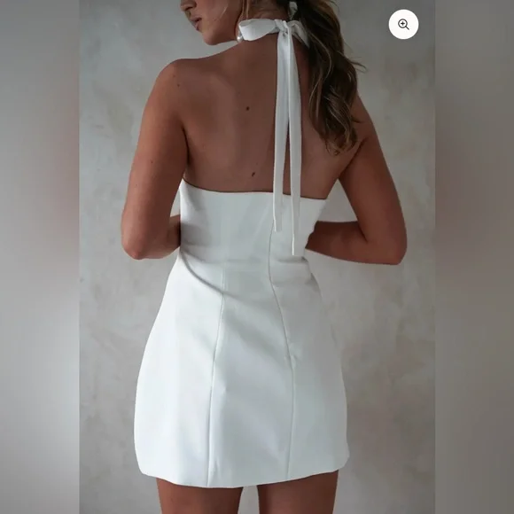 White Pearl Halter Dress (Oh Hello Clothing) - Picture 2 of 5